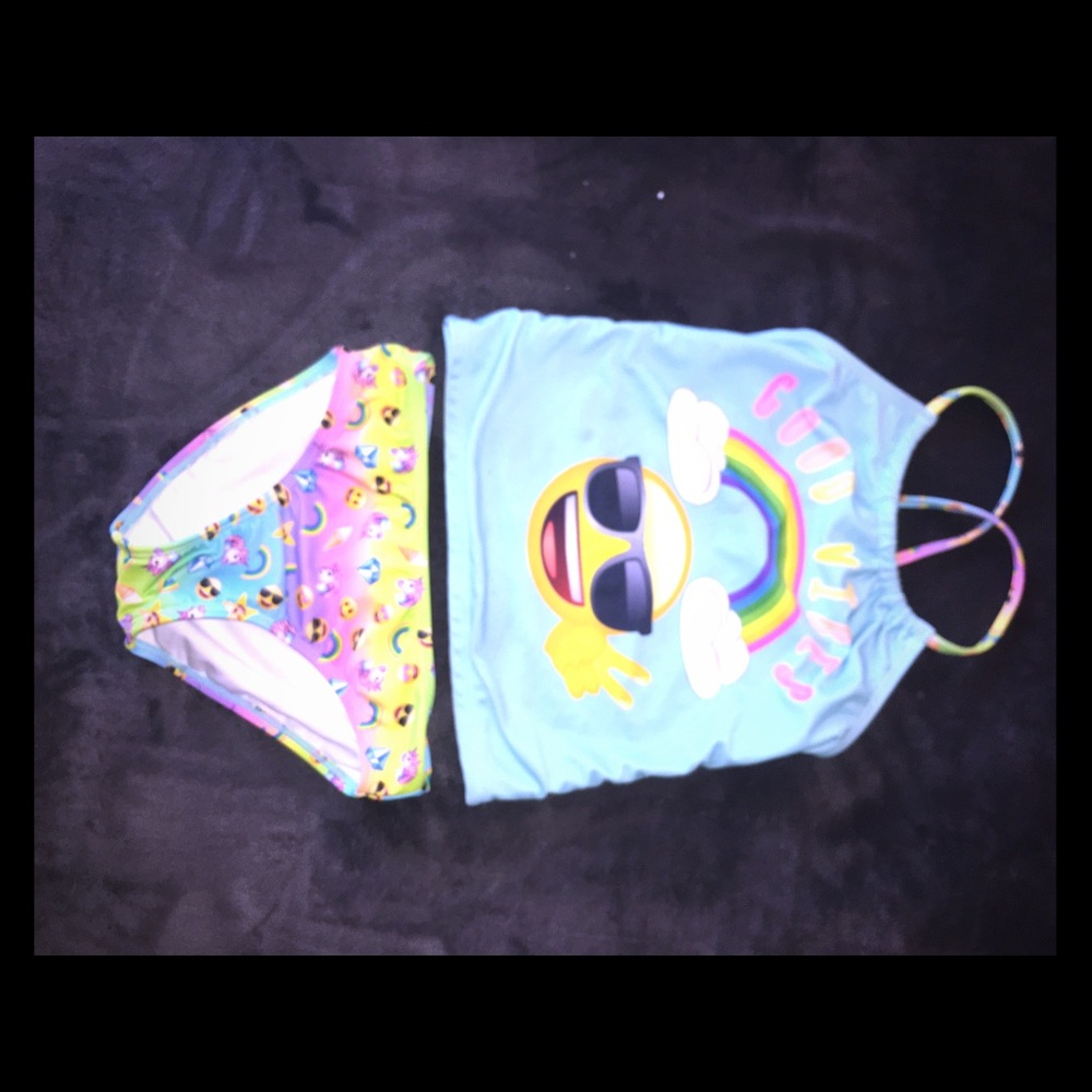 GIRLS TANKINI SWIMSUIT - EMOJI